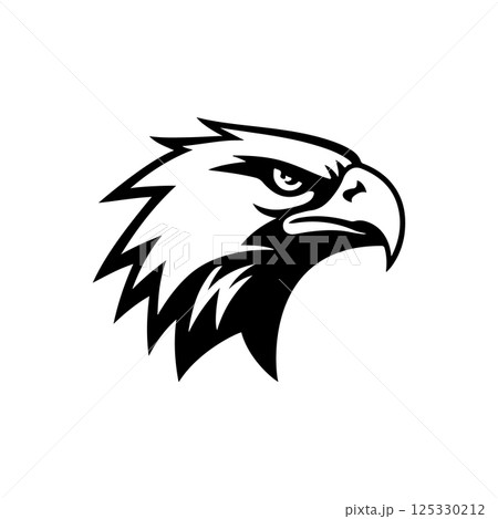 Eagle head. Sport team or club mascot.  Design element for logo, label, emblem, sign. Vector illustration. 125330212