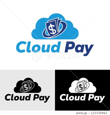 Modern cloud pay vector logo design with money cloud 125330462