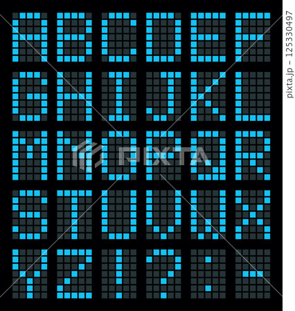 Digital numbers isolated on black background. Digital numbers isolated on black background. 125330497