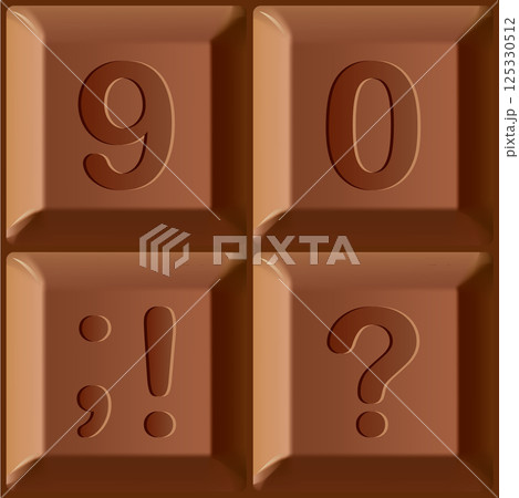 Numbers on blocks of chocolate bar 125330512