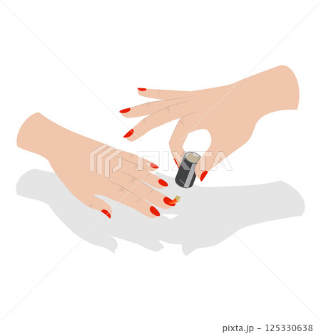 3D Isometric Flat Vector Illustration of Manicure Procedure. Item 9 125330638