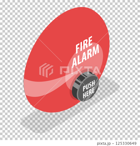 3D Isometric Flat  Set of Fire Alarm Equipment. Item 6 125330649