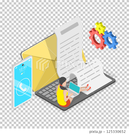 3D Isometric Flat Illustration of Customer Service. Item 2 3D Isometric Flat Illustration of Customer Service. Item 2 125330652