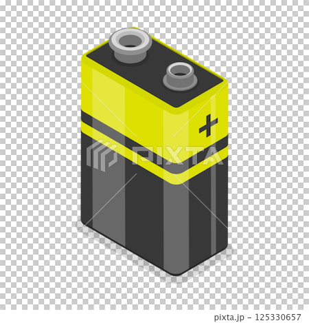 3D Isometric Flat  Illustration of Battery Set. Item 1 125330657