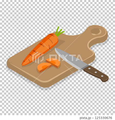 3D Isometric Flat  Set of Cooking Food Process. Item 4 125330676