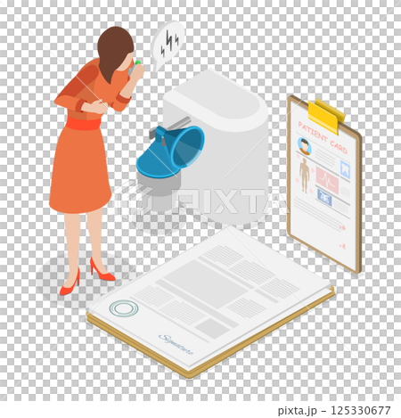 3D Isometric Flat Illustration of Asthma. Item 1 3D Isometric Flat Illustration of Asthma. Item 1 125330677