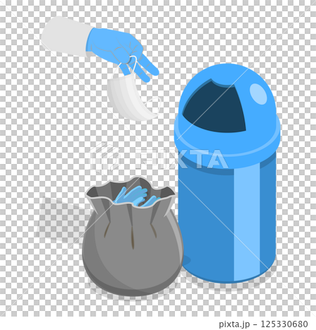3D Isometric Flat  Illustration of Home Waste Disposal. Item 8 125330680