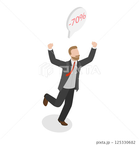 3D Isometric Flat  Illustration of Intrusive Sellers. Item 2 125330682