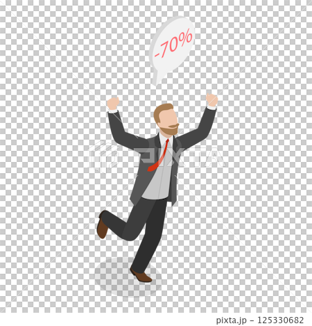 3D Isometric Flat  Illustration of Intrusive Sellers. Item 2 125330682