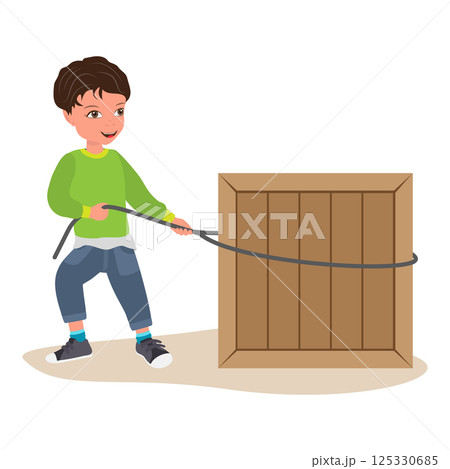 Flat Vector Illustration of Pushing And Pulling. Item 1 125330685