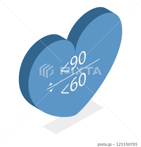 3D Isometric Flat  Illustration of Blood Pressure Chart. Item 1 125330705