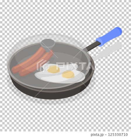 3D Isometric Flat  Set of Tableware. Item 7 125330710