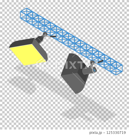 3D Isometric Flat  Set of Photo Studio Equipment Items. Item 1 125330719