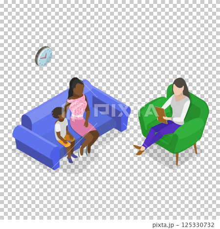 3D Isometric Flat Set of Psychotherapy Session Scenes. Item 4 3D Isometric Flat Set of Psychotherapy Session Scenes. Item 4 125330732