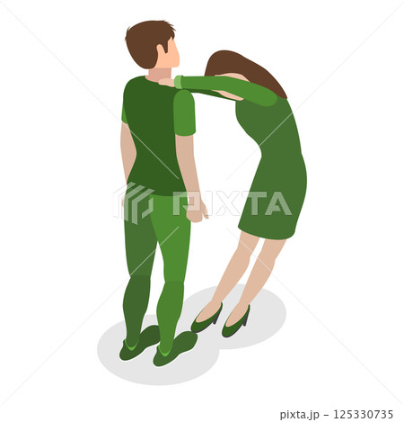 3D Isometric Flat  Set of English Alphabet with People. Item 23 125330735