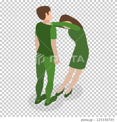 3D Isometric Flat  Set of English Alphabet with People. Item 23 125330735