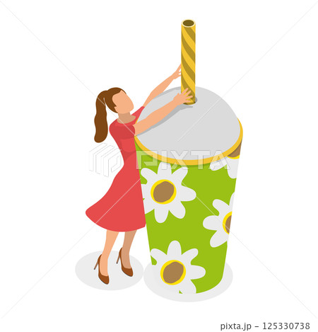 3D Isometric Flat  Set of Various Hot And Cold Beverages. Item 2 125330738