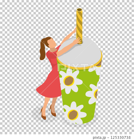 3D Isometric Flat  Set of Various Hot And Cold Beverages. Item 2 125330738