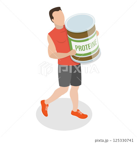 3D Isometric Flat  Illustration of Fitness People. Item 8 125330741