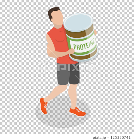 3D Isometric Flat  Illustration of Fitness People. Item 8 125330741