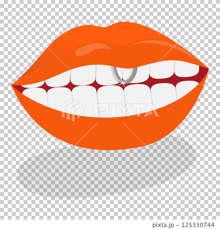 3D Isometric Flat  Illustration of Body Piercing. Item 6 125330744
