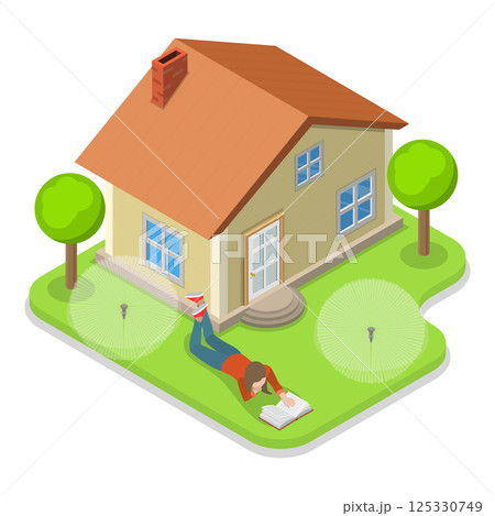3D Isometric Flat  Illustration of Real Estate Types. Item 1 125330749