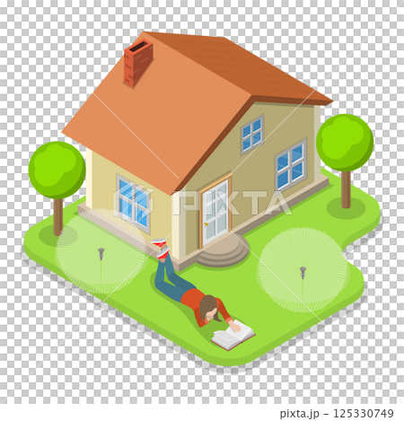 3D Isometric Flat  Illustration of Real Estate Types. Item 1 125330749