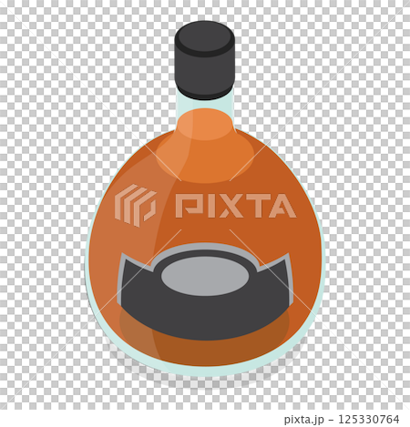 3D Isometric Flat  Set of Bottles with Alcohol Drinks. Item 4 125330764