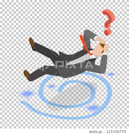 3D Isometric Flat  Illustration of Attention Concentration. Item 3 125330770
