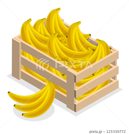 3D Isometric Flat Illustration of Wood Organic Market Pack. Item 2 3D Isometric Flat Illustration of Wood Organic Market Pack. Item 2 125330772