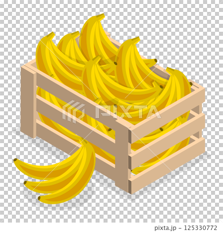 3D Isometric Flat Illustration of Wood Organic Market Pack. Item 2 3D Isometric Flat Illustration of Wood Organic Market Pack. Item 2 125330772