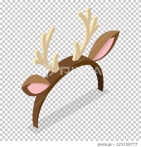 3D Isometric Flat  Set of Animals Ears Costumes. Item 2 125330777