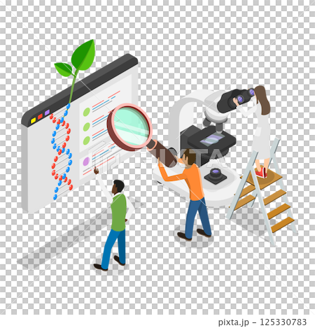 3D Isometric Flat  Illustration of Science Research. Item 2 125330783