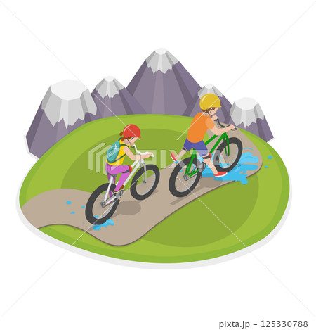 3D Isometric Flat  Illustration of Friends Activities. Item 2 125330788