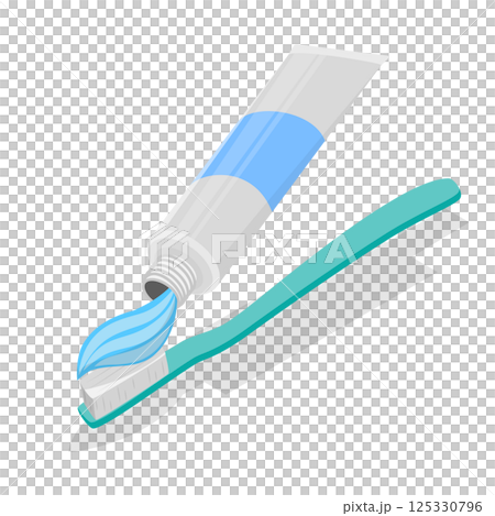 3D Isometric Flat Illustration of Teeth Cleaning. Item 7 3D Isometric Flat Illustration of Teeth Cleaning. Item 7 125330796
