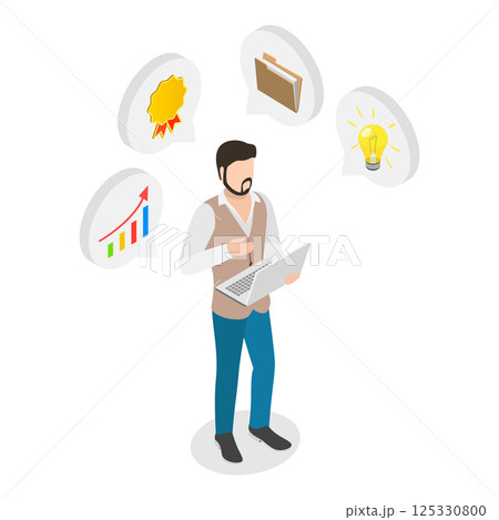 3D Isometric Flat Vector Illustration of Personal Coaching. Item 1 125330800