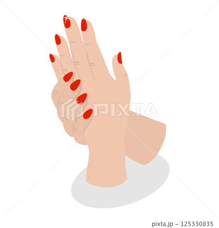 3D Isometric Flat  Illustration of Spa Manicure. Item 7 125330835