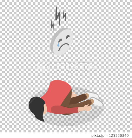 3D Isometric Flat Illustration of Emotional Mental Disorder. Item 1 3D Isometric Flat Illustration of Emotional Mental Disorder. Item 1 125330849