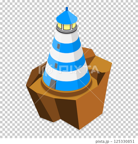 3D Isometric Flat  Set of Lighthouses. Item 5 125330851