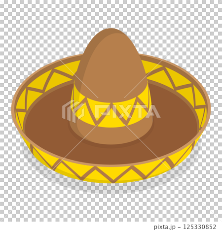 3D Isometric Flat  Set of Mexican Hats. Item 4 125330852