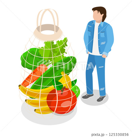 3D Isometric Flat  Illustration of Zero Waste. Item 1 125330856