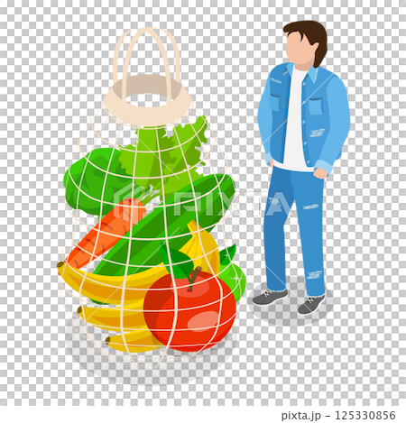3D Isometric Flat  Illustration of Zero Waste. Item 1 125330856