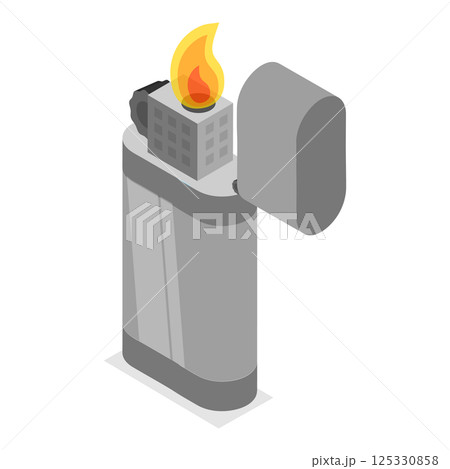 3D Isometric Flat  Set of Lighters. Item 1 125330858