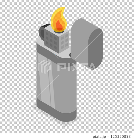 3D Isometric Flat  Set of Lighters. Item 1 125330858