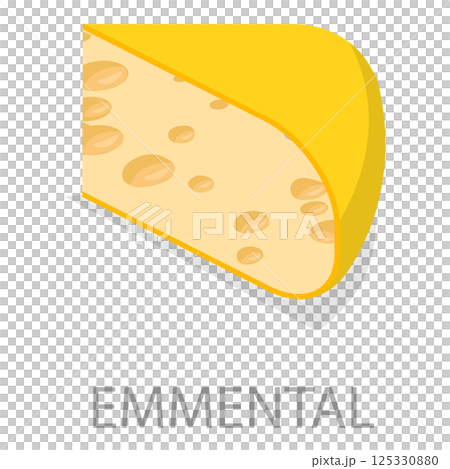 3D Isometric Flat  Set of Different Cheese Types. Item 10 125330880