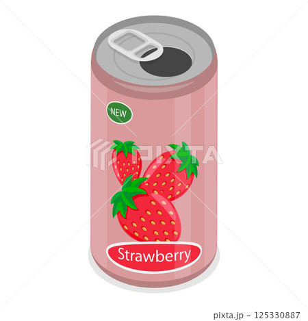 3D Isometric Flat  Set of Soda Drinks. Item 4 125330887