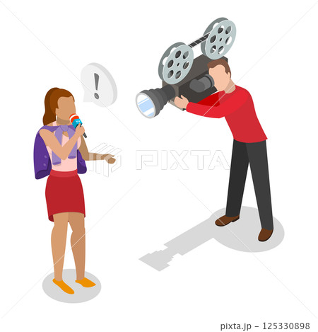 3D Isometric Flat Illustration of Mass Media. Item 4 3D Isometric Flat Illustration of Mass Media. Item 4 125330898