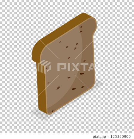 3D Isometric Flat  Set of Breakfast Toasted Bread. Item 6 125330900