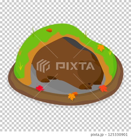 3D Isometric Flat  Set of Cartoon Woodland Animals. Item 2 125330901