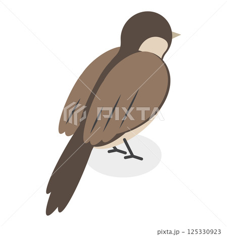 3D Isometric Flat  Set of City Birds. Item 7 125330923